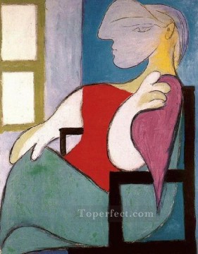  Window Art - Woman Sitting Near a Window Femme Assise Pres d une Fenetre 1932 Cubist